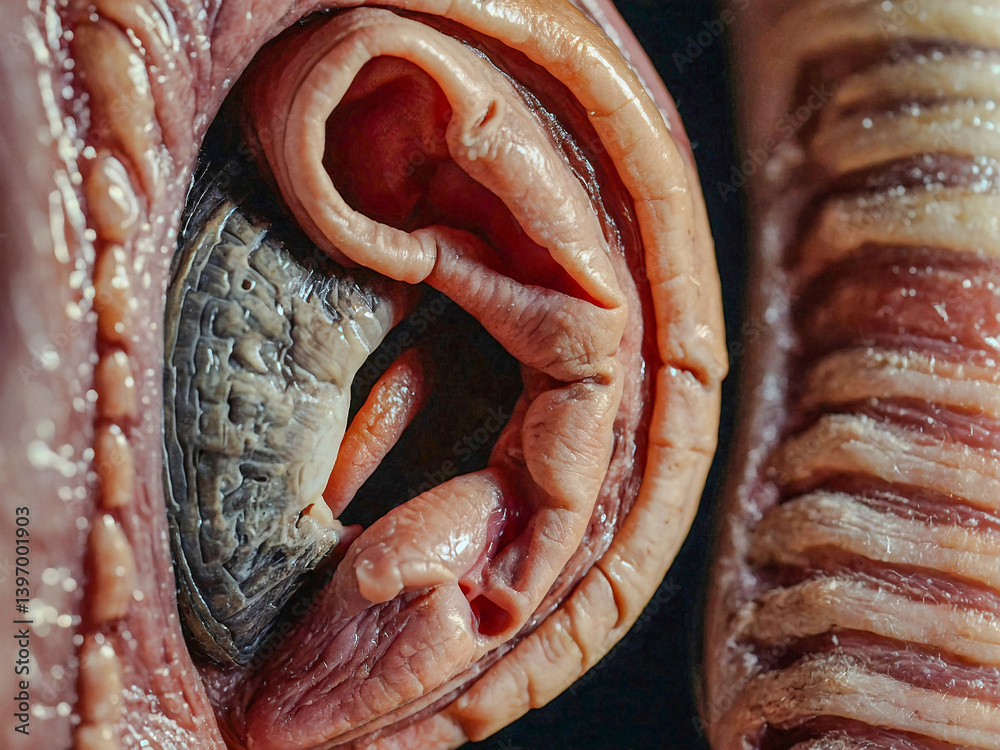 Close-up of a human ear, detailed anatomy and auditory features.