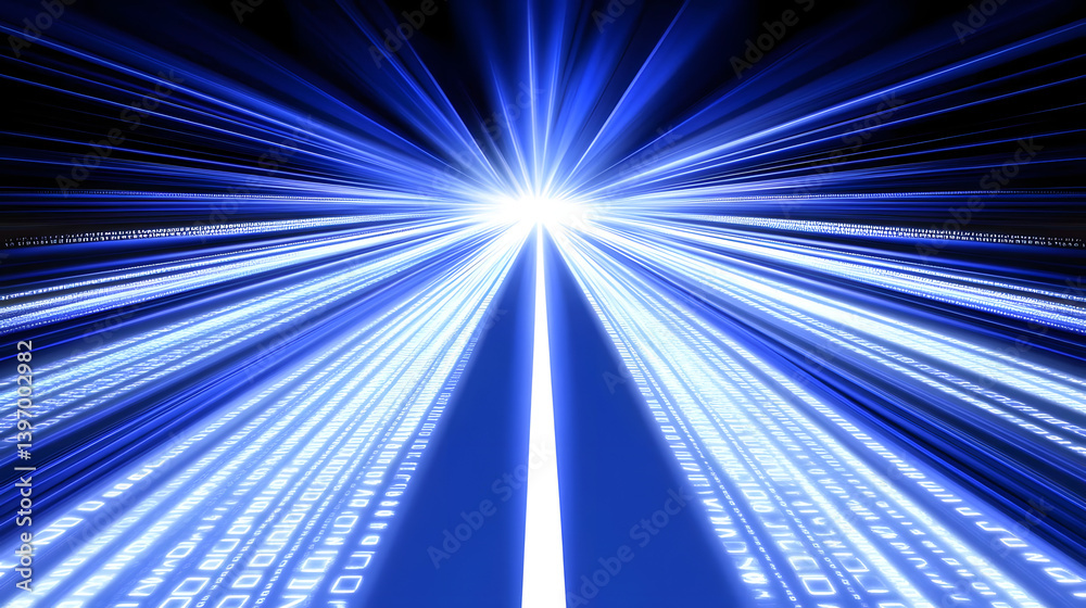 Fototapeta premium Data Streams Converge Brilliantly Fast