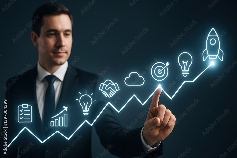 Business Growth Strategy: A Visual Representation of Progress and Innovation Business Growth Strategy: A Visual Representation of Progress and Innovation