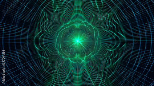 Infuse Energy Into Your Design With Vibrant Electric Patterns Radiating Outward From A Central Point