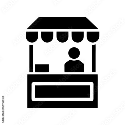 Market Stall Icon Illustration Depicting Vendor Shop And Business Retail Element