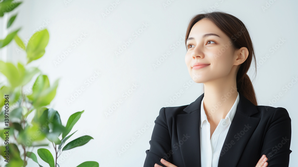 Confident young professional in a modern office setting Confident young professional in a modern office setting
