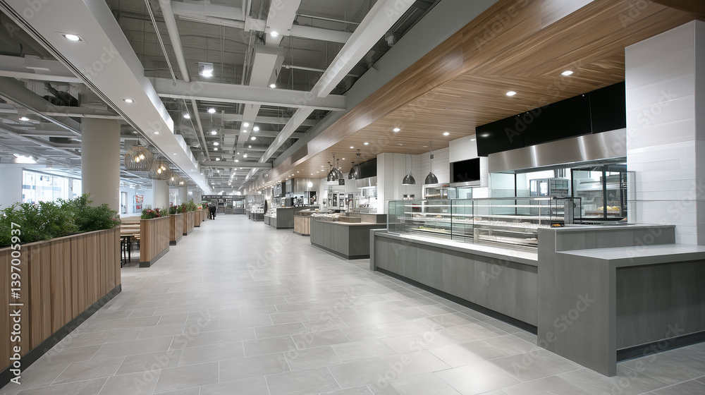 Maximize Customer Flow With A Large Food Court Featuring Wide Aisles Modern Design And Layout Maximize Customer Flow With A Large Food Court Featuring Wide Aisles Modern Design And Layout