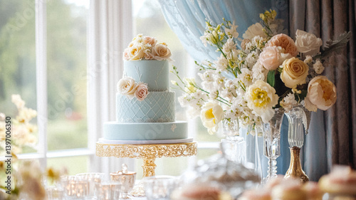 Cottage wedding decoration in the countryside, floral decor and event celebration, flowers, wedding aisle, wedding cake and tablescape, English country style idea