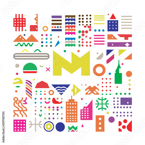 Vector pattern illustration of city calendars for 2011 and 2012 with dates, seamless design featuring buildings, trees, and fun elements like parties, business, and urban themes photo