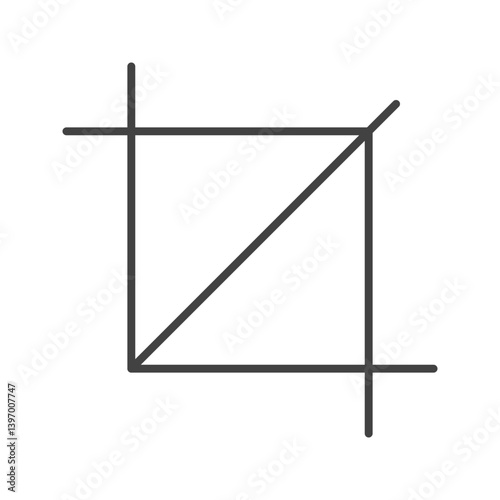 Crop icon vector image. Suitable for mobile apps, web apps and print media.