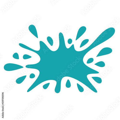 blue paint splashes, blue ink blot