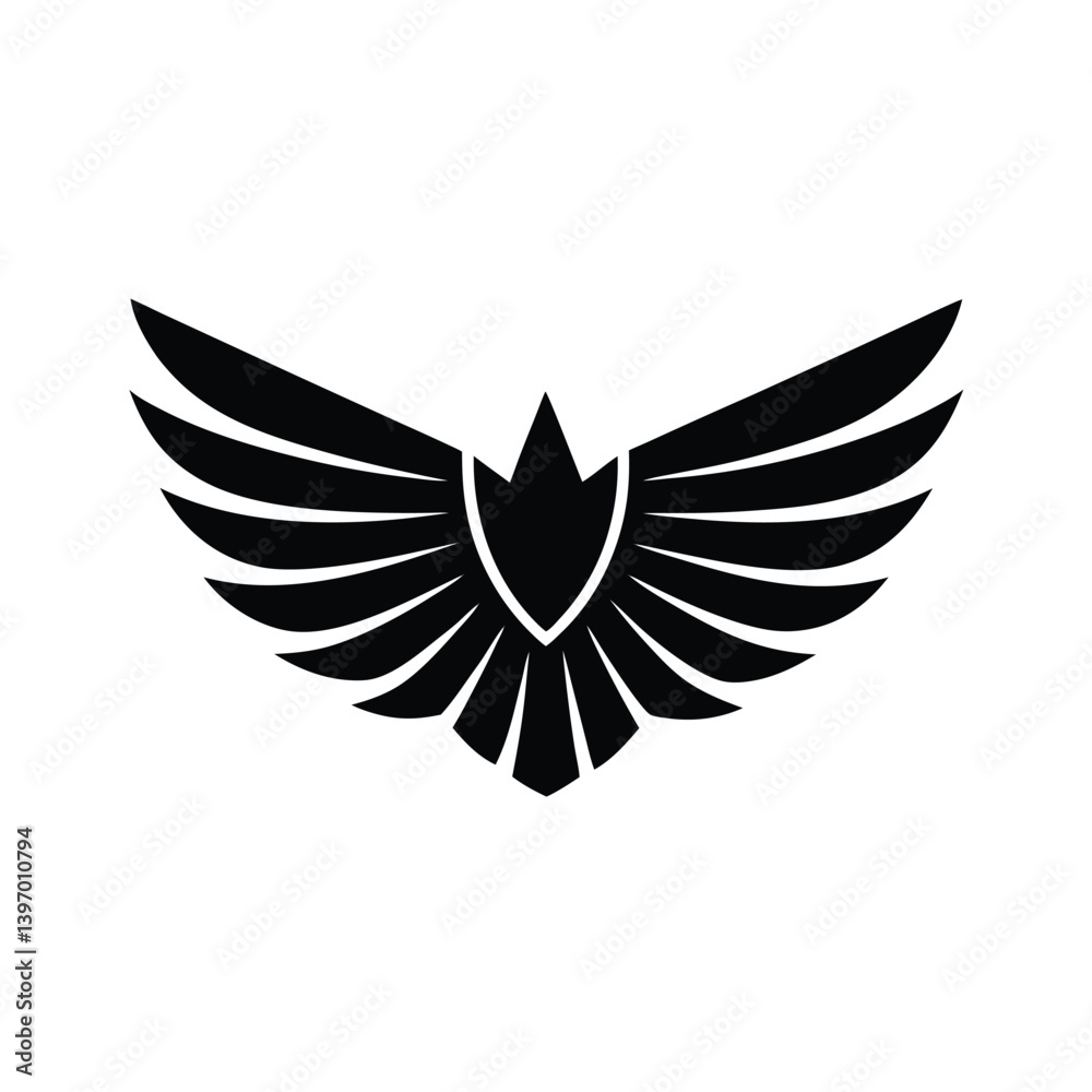Obraz premium bird wings logo vector art illustration
