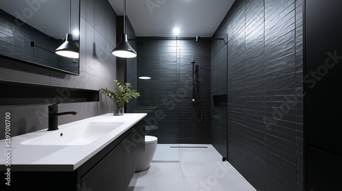 Design A Chic Bathroom With Matte Black Tiles Minimalist Fixtures And Sleek Flair For Luxury