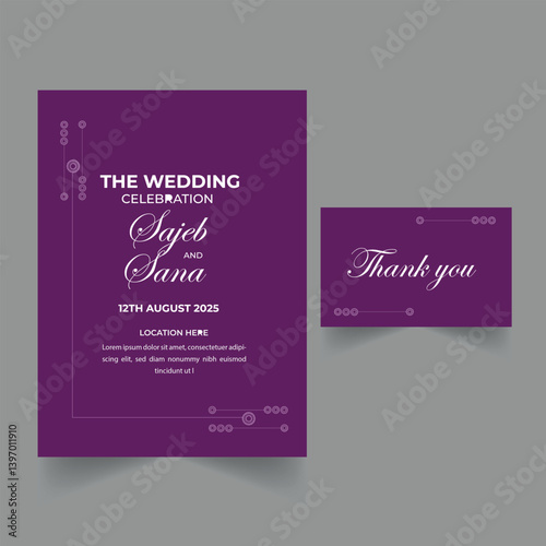 Wedding invitation card design template.