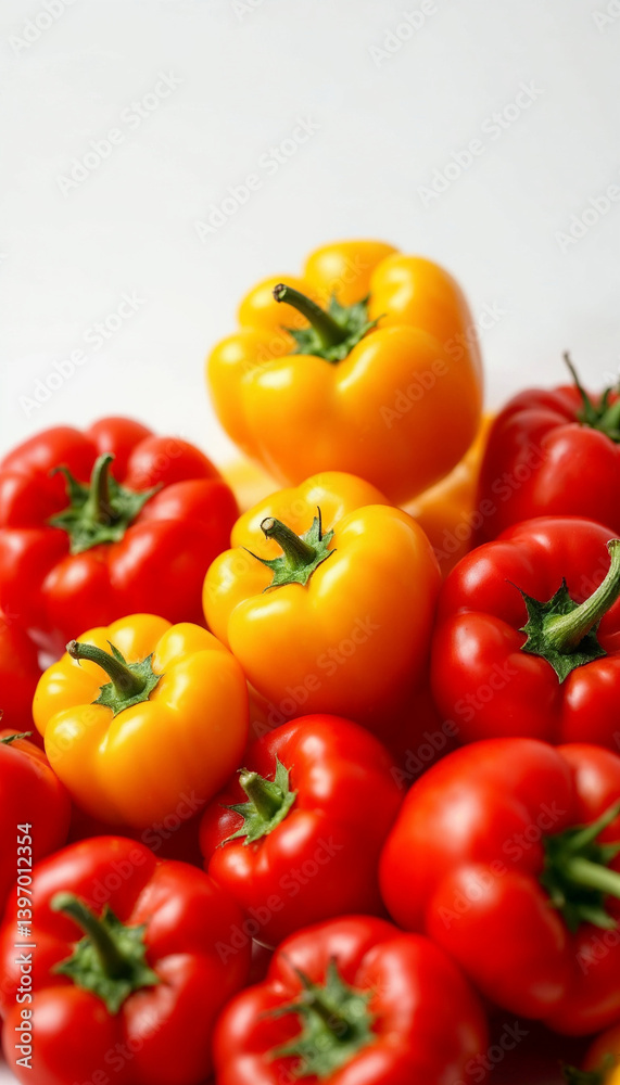 Silhouette of freshly picked organic tomatoes and bell peppers with vibrant colors.
Silhouette of freshly picked organic tomatoes and bell peppers with vibrant colors.