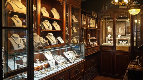 Explore the Opulent Interior of an Antique Jewelry Store Filled with Treasures
