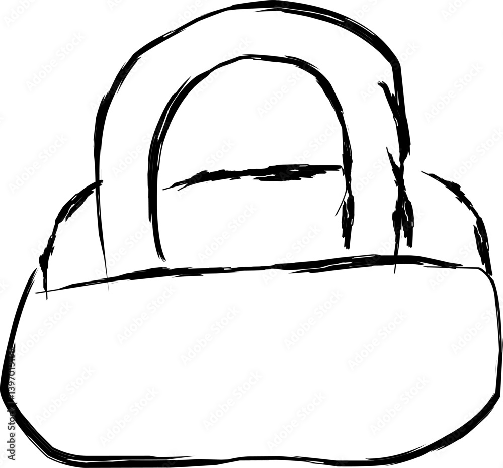 duffle bag icon in doodle style duffle bag icon in doodle style