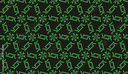 Modern elegant background Triangles, lines.. For your design. Vector seamless pattern in geometric style. Dark Green color.