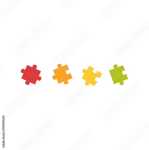 World Autism Awareness Day colorful Puzzle icon