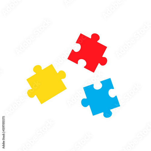 World Autism Awareness Day colorful Puzzle icon