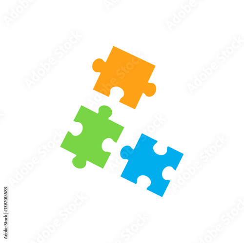 World Autism Awareness Day colorful Puzzle icon