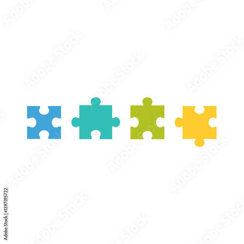 World Autism Awareness Day colorful Puzzle icon