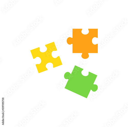 World Autism Awareness Day colorful Puzzle icon