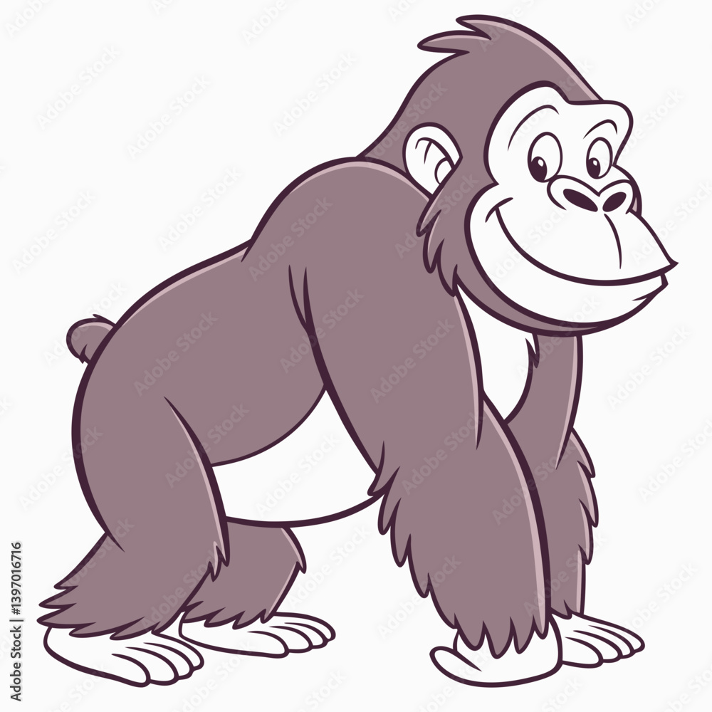 Obraz premium Gorilla Vector Illustration – Colorful Game Bird animals Clipart, Hunting Logo, Wildlife Art, Rural Countryside Drawing, Ornamental Feathers, Nature Design 
