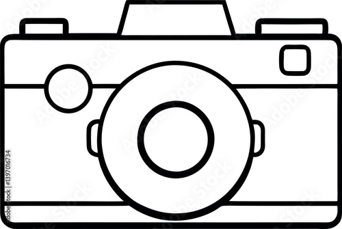 camera icon concept thin line style vector