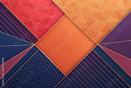 Obraz na płótnie Modern abstract background in light blue and yellow orange, futuristic background, geometric background w salonie