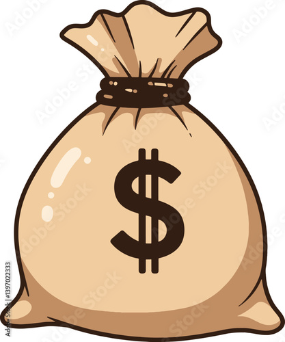 Money bag illustration finance wealth savings investment financial success dollar symbol cartoon vector 100