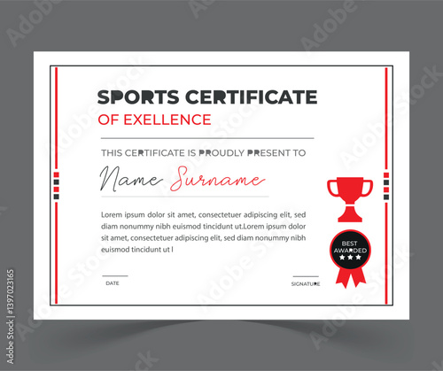 sports certificate design.