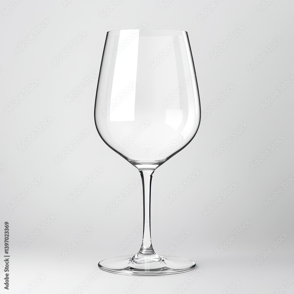 Elegant Empty Wine Glass with a Bright Reflective Surface Elegant Empty Wine Glass with a Bright Reflective Surface