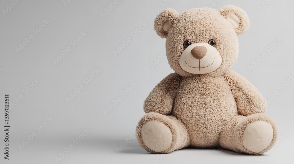 Teddy bear isolated on white square image for kids Teddy bear isolated on white square image for kids