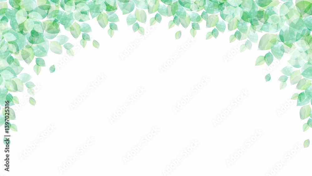 透明感のある新緑のフレームイメージ
