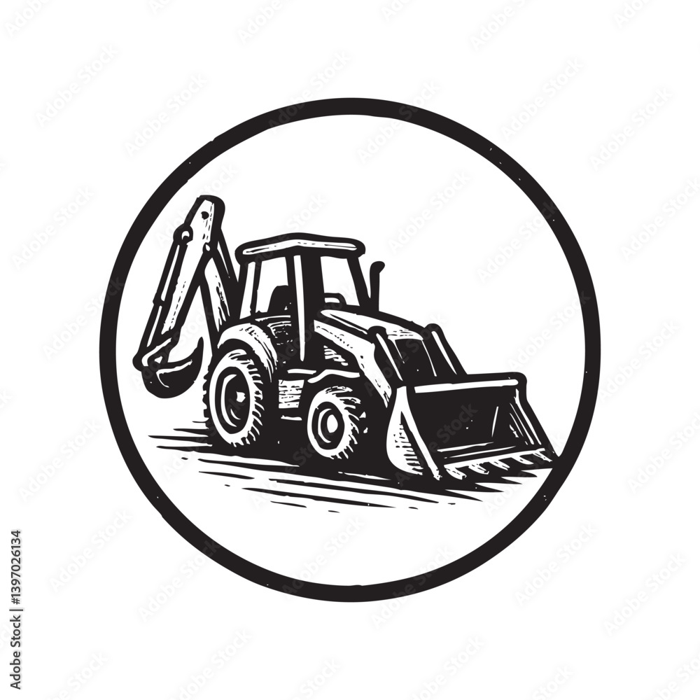 Naklejka premium backhoe vector icon