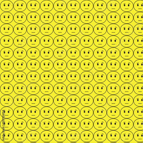 seamless pattern with yellow dots angry face