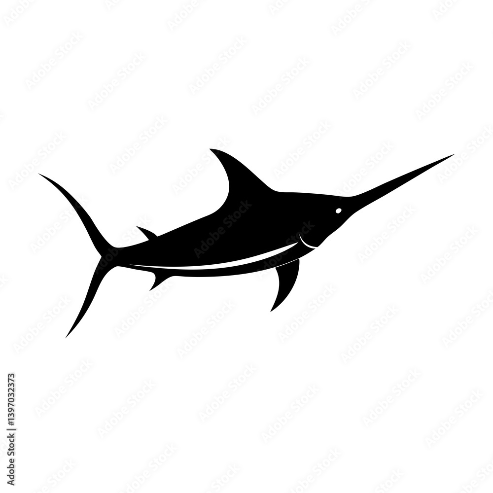 Obraz premium Silhouette marlin fish logo vector illustration template