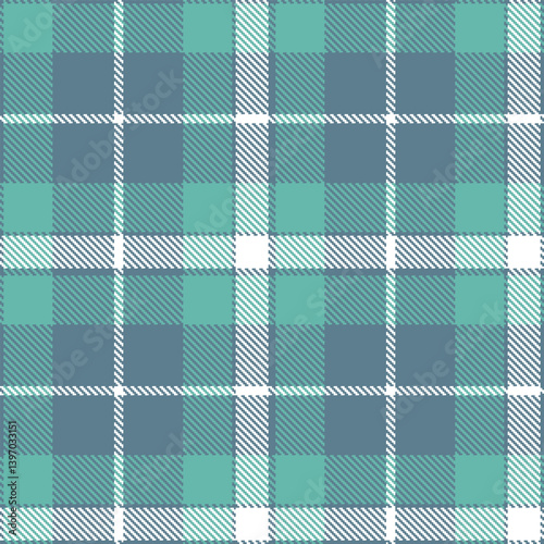 Neon blue grey Tartan patterns fabric texture. Elegant Rich dull teal Seamless Tartan