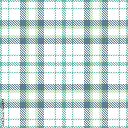 Elegant Autumn white & Warm dull teal Seamless Tartan Textile Design