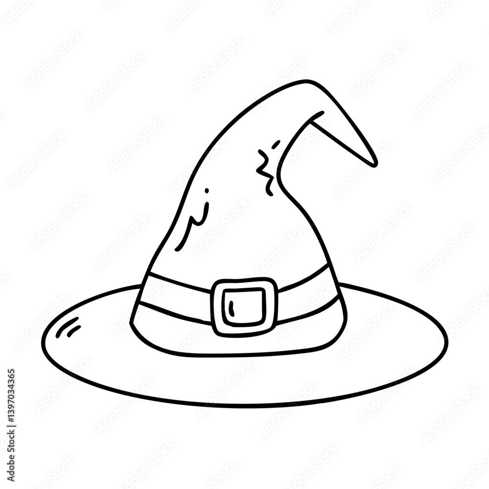 Naklejka premium witch hat icon, witch hat vector illustration-simple illustration of witch hat, perfect for witch hat logos and icons