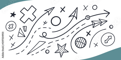 Energetic Abstract Doodles: White Chalk Arrows, Stars & Squiggles for Spontaneous Art