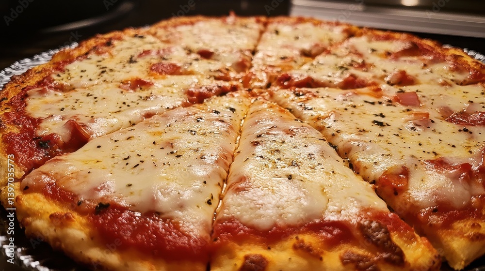 A close-up shot of a pizza on a wooden board. The pizza has a crispy crust and is topped with pepperoni, cheese, red onions, green peppers, and herbs. The ingredients look fresh and appetizing. A close-up shot of a pizza on a wooden board. The pizza has a crispy crust and is topped with pepperoni, cheese, red onions, green peppers, and herbs. The ingredients look fresh and appetizing.