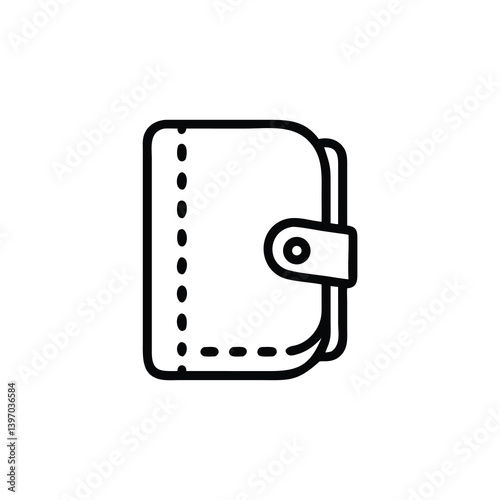 Minimalist Notebook With Button Closure Vector Icon For Stationery And Office Supply Designs Simple Line Art