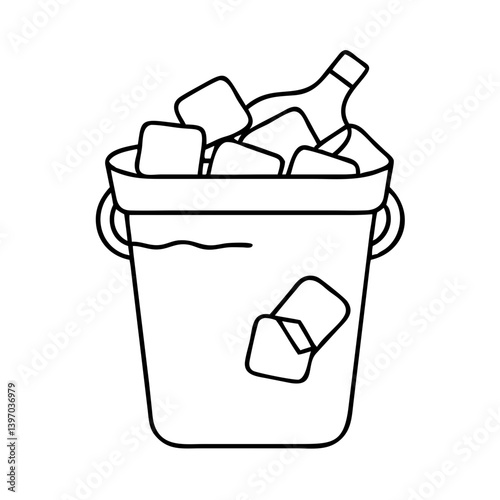 ice bucket icon, ice bucket vector illustration-simple illustration of ice bucket, perfect for ice bucket logos and icons