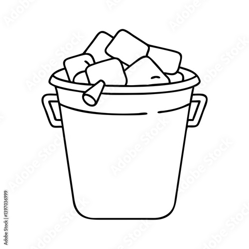 ice bucket icon, ice bucket vector illustration-simple illustration of ice bucket, perfect for ice bucket logos and icons