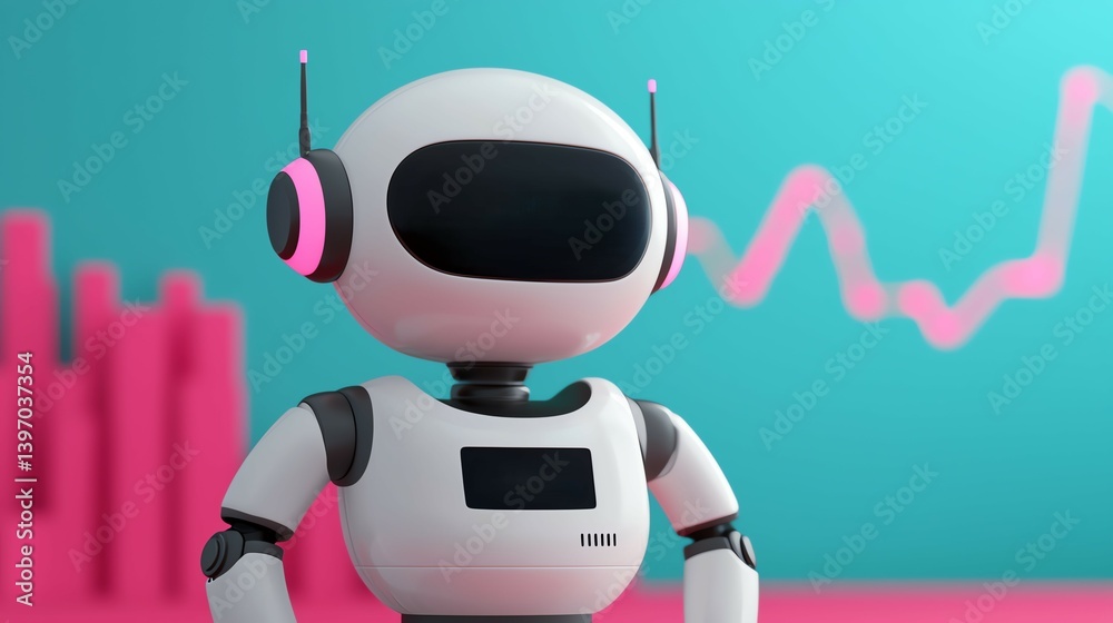 Obraz premium Digital mentor AI bot displaying financial advice on screen