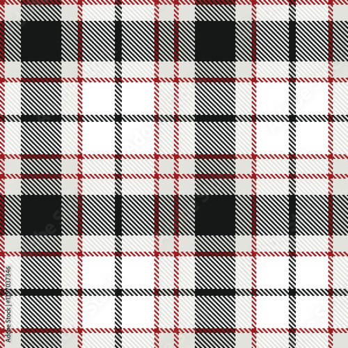 Deep deep red Seamless Tartan with Classic light grey accents Textile Design