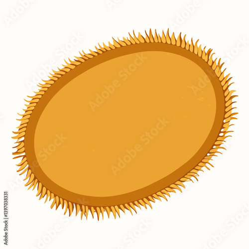 round wooden style mat