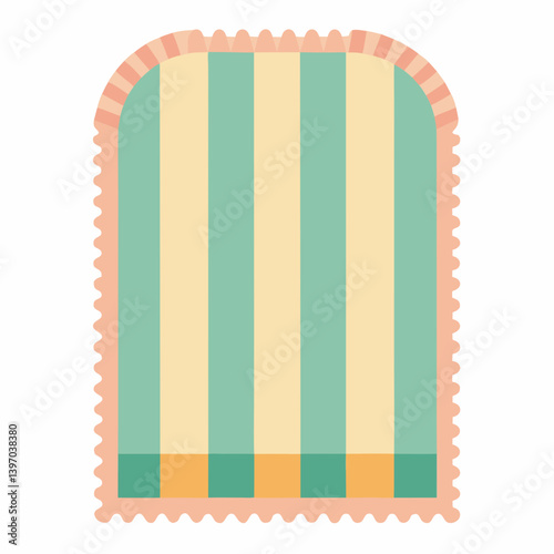 Striped blanket laid out flat on a surface.