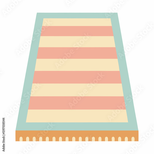 Striped blanket laid out flat on a surface.