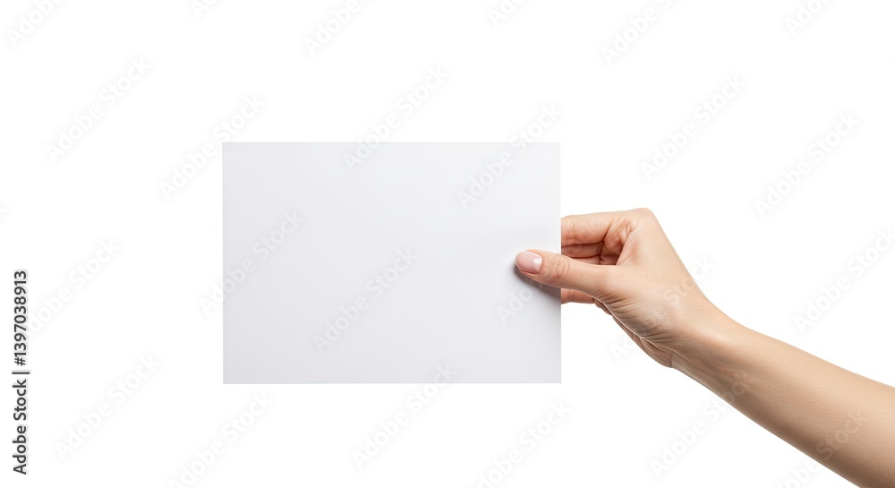Holding a Blank White Card in Hand Studio Shot Isolated Holding a Blank White Card in Hand Studio Shot Isolated