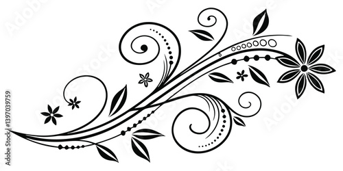 Curated Decorative Doodles: Artistic Swashes, Sunburst Arcs & Energetic Flicks in Perfect Balance