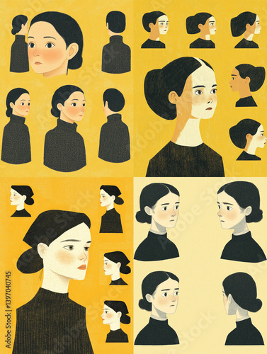 set of people faces